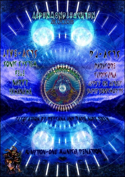 Party Flyer Alpenmondleuchten der Freien Alpen Kunst w/F1 28 Apr '18, 20:00