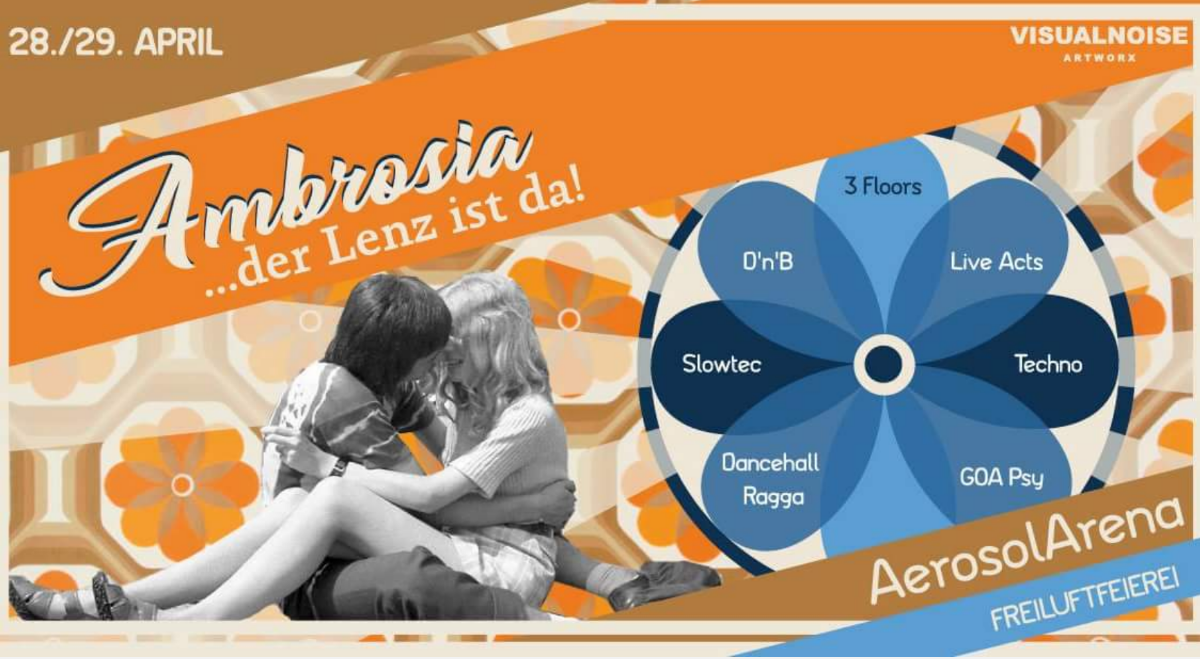 Party Flyer Ambrosia der Lenz ist da! Freiluftfeierei vor'm 1.Mai 28 Apr '18, 22:00