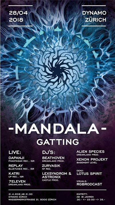 Party Flyer //~ MANDALA GATTING ~\ DAPANJI, KATRI, REPLAY 28 Apr '18, 21:00