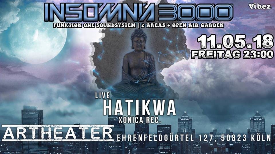 Party Flyer Insomnia 3000 / Hatikwa Live uvm 11 May '18, 23:00
