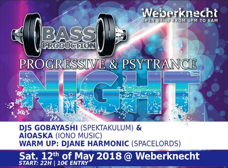 Bassproduction Progressive & Psytrance Night · 12 May '18, 22:00