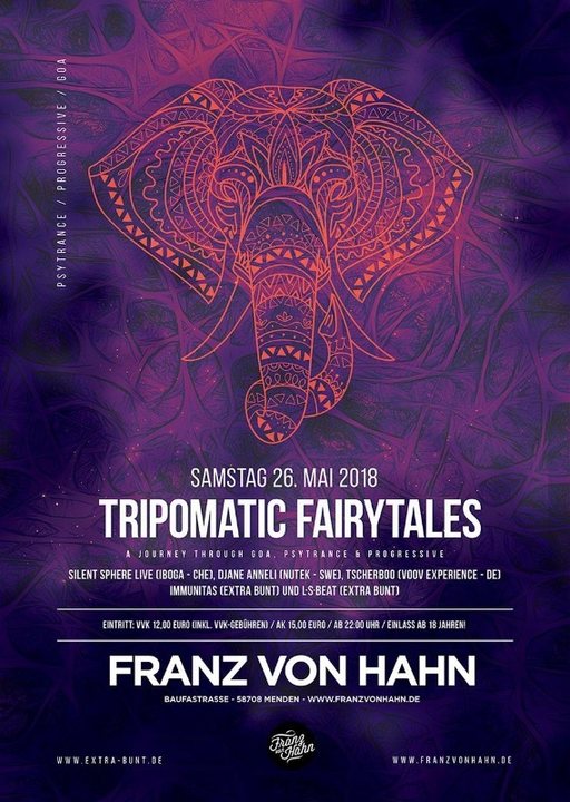 Party Flyer Tripomatic Fairytales - Goa, Psytrance & Progressive 26 May '18, 22:00