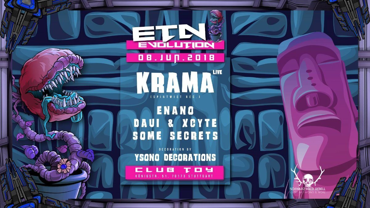 Party Flyer Evolution - Goa - w/ Krama (Spintwist Rec.) Live + Enano Uvm. 8 Jun '18, 23:00