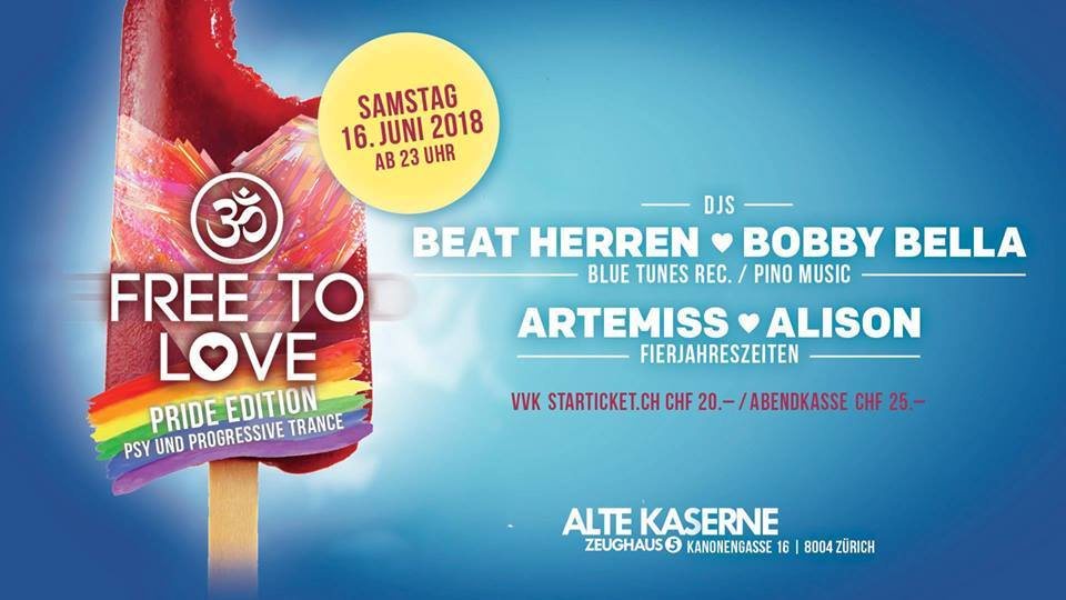 Party Flyer Free to Love - Pride Edition 16 Jun '18, 23:00