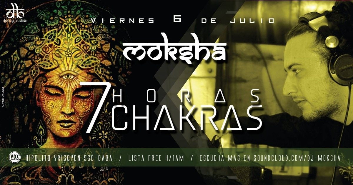 Party Flyer Dancing Budhas features Dj Moksha 7 Chakras 7hs 6 Jul '18, 23:30