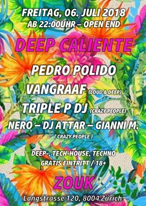 Party Flyer DEEP CALIENTE 6 Jul '18, 22:00