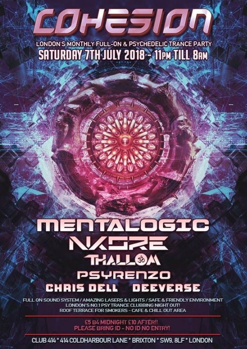Party Flyer Cohesion Psytrance Adventure 7 Jul '18, 23:00