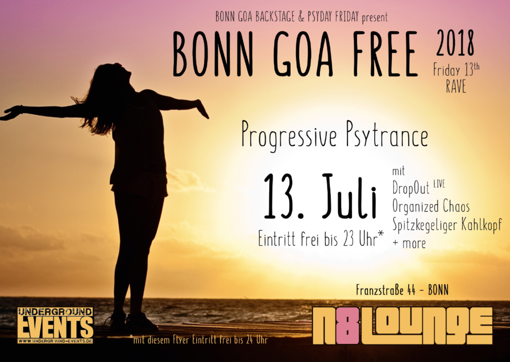Party Flyer Bonn Goa Free 2018- Friday 13th Rave 13 Jul '18, 22:00