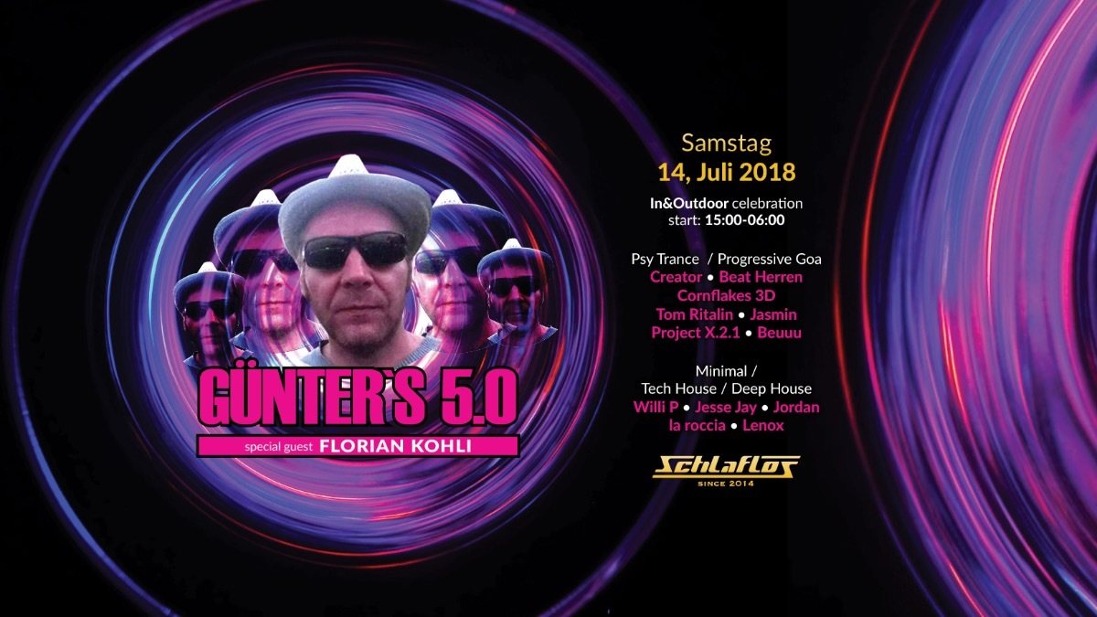 Party Flyer Günter`s 5.0 Day & Night Dance 14 Jul '18, 15:00