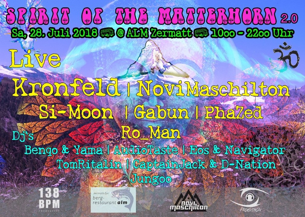 Party Flyer ॐ Spirit of the Matterhorn 2.0 ॐ 28 Jul '18, 10:00