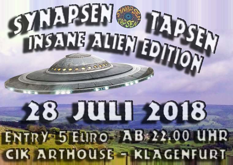 Party Flyer Synapsen Tapsen - Insane Alien Edition 28 Jul '18, 22:00