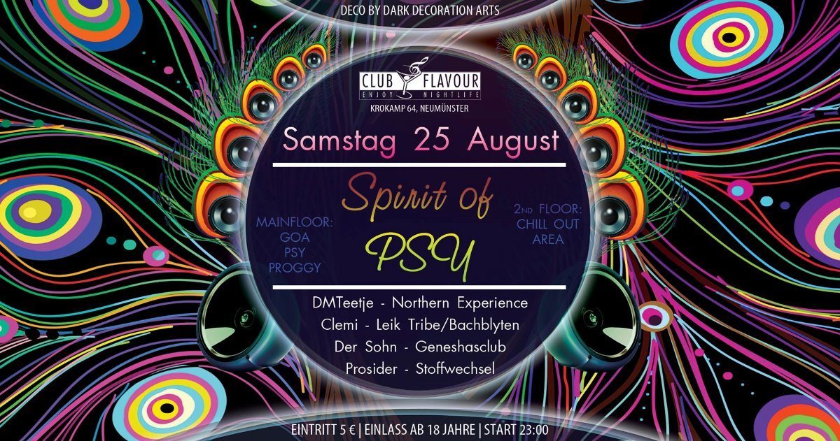 Party Flyer Spirit of PSY 25 Aug '18, 23:00