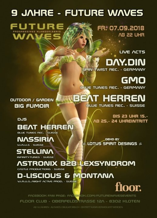 Party Flyer 9 Jahre - Future Waves 7 Sep '18, 22:00