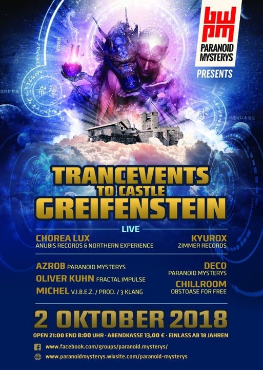 Party Flyer TRANCeVENTs to CASTLE GREIFENSTEIN 2 Oct '18, 21:00