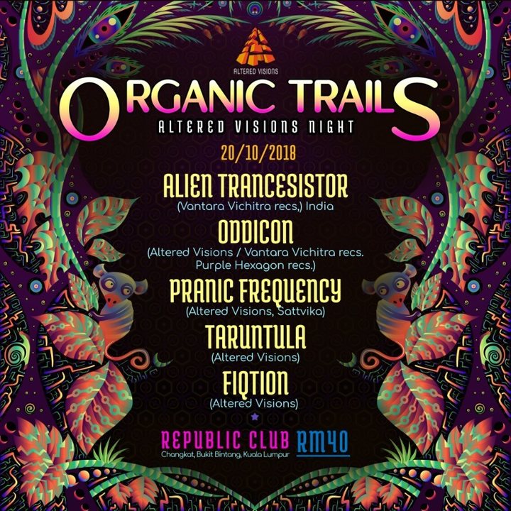 Party Flyer Organic Trails - Altered Vision night 20 Oct '18, 22:00