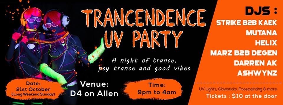 TRANCENDENCE UV PARTY · 21 Oct '18, 21:00