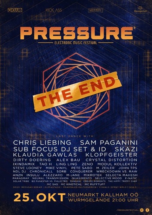 PRESSURE FESTIVAL - THE END 2018 · 25 Oct 18, 21:00