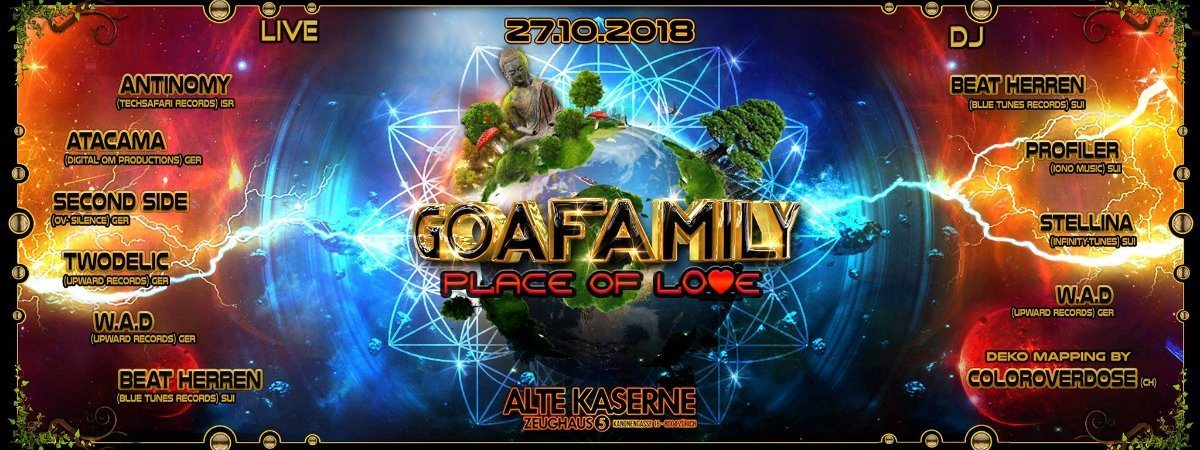 Party Flyer **GOAFAMILY - Place of Love** 27 Oct '18, 22:30