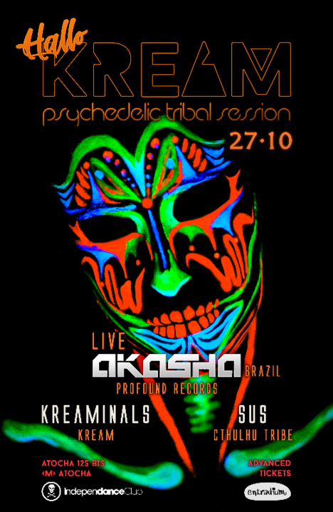 Party Flyer AKASHA (Live) @HalloKREAM 27 Oct '18, 23:30