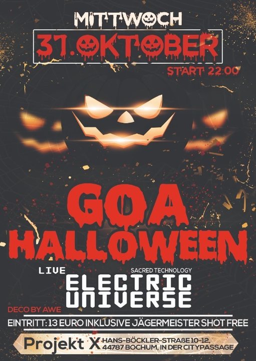 Goa Halloween / The Tribe / Electric Universe Live ! · 31 Oct '18, 21:00