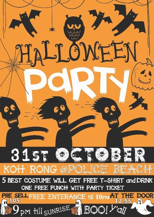 Party Flyer Halloween Gathering & Beach Party 31 Oct '18, 21:00