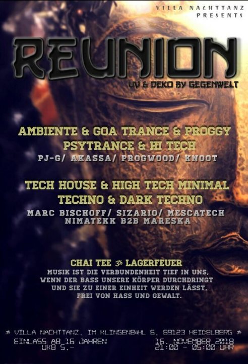 Party Flyer REUNION 16 Nov '18, 21:00