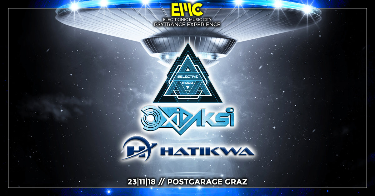 Party Flyer Psychedelic & Hitech Night with Oxidaksi / Hatikwa / Selective Mood by EMC 23 Nov '18, 23:00