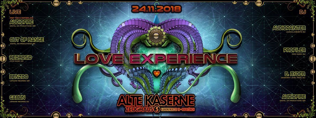 Party Flyer **LOVE EXPERIENCE** Alte Kaserne Zürich 24 Nov '18, 22:30