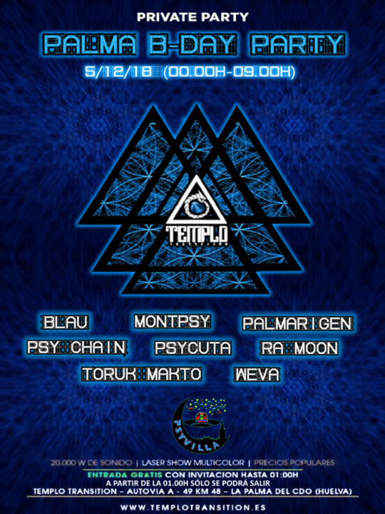 Party Flyer PALMA B-DAY PARTY 5 Dec '18, 23:30