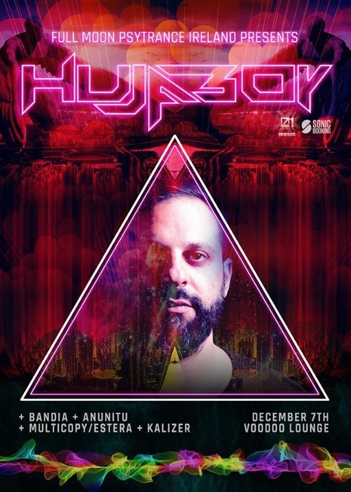 Party Flyer HUJABOY - FULL MOON PSYTRANCE IRELAND 7 Dec '18, 21:00