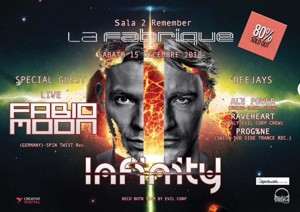 Party Flyer Infinity Present Fabio&Moon Live 15 Dec '18, 23:30