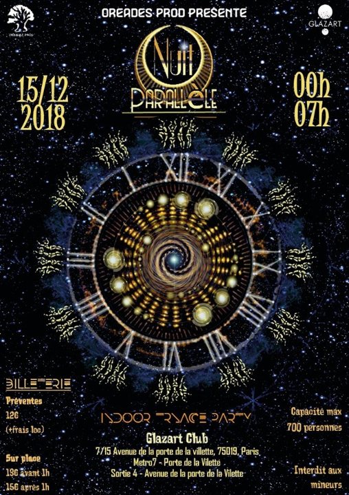 Party Flyer NUIT Parallele Paris Glazart 15 Dec '18, 23:30