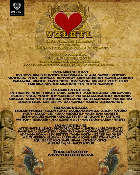 Yolotl - El Festival del Corazon - Edicion XV · 15 Dec '18, 12:00