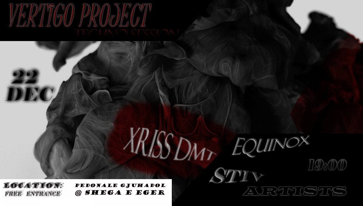 Party Flyer Vertigo Project Psy-Tech tek Shega e Eger 22 Dec '18, 18:00