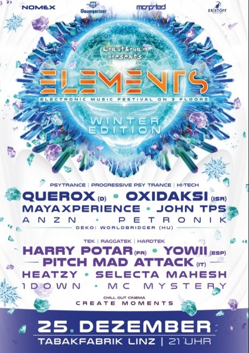 ELEMENTS WINTER FESTIVAL LINZ · 25 Dec 18, 21:00