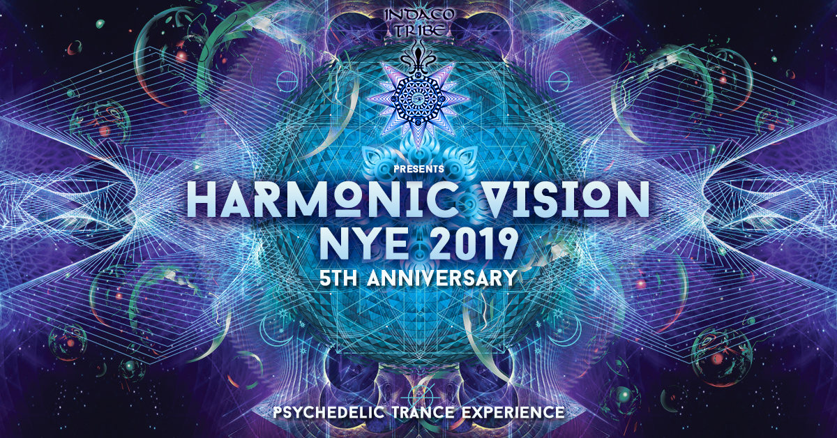 Party Flyer HARMONIC VISION 2019 New Years Eve - 2 Stages 31 Dec '18, 22:30