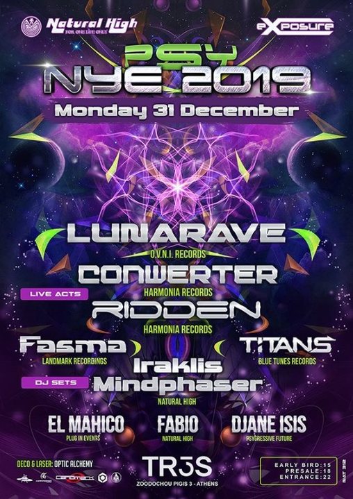 Natural Exposure PSY NEW YEARS EVE in Athens !!! · 31 Dec '18, 23:30