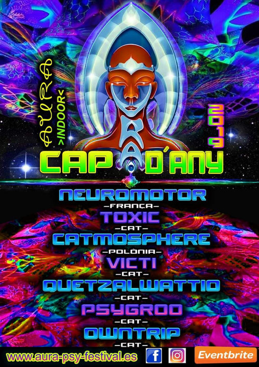 Party Flyer Año nuevo Aura festival 1 Jan '19, 01:00