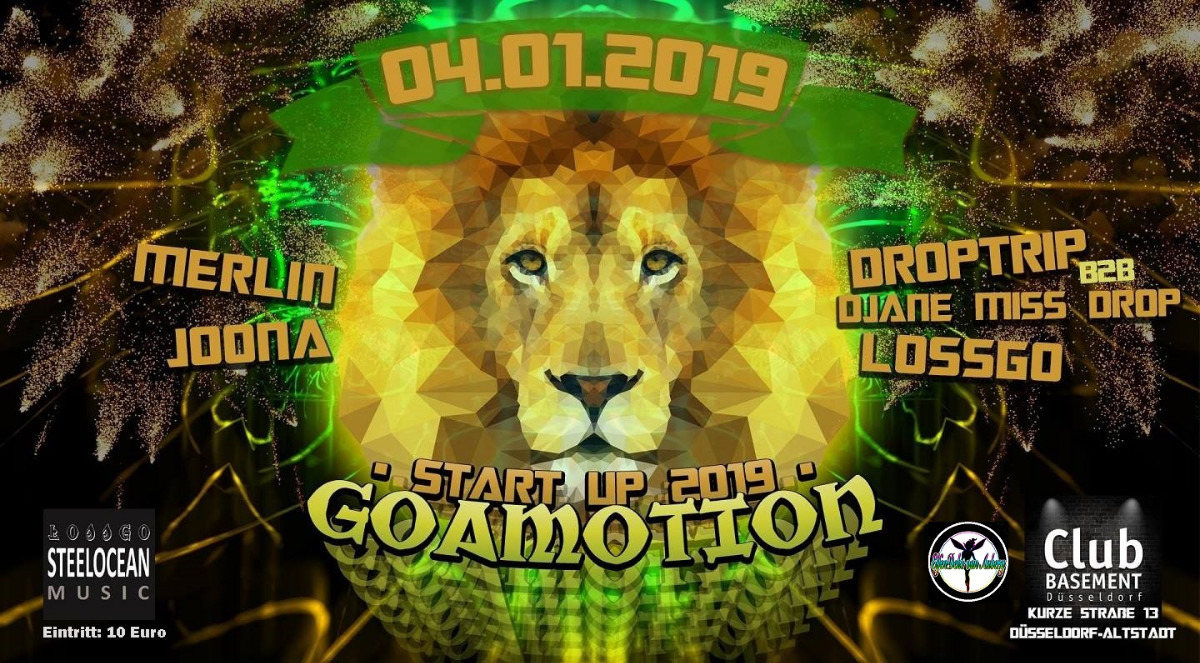 Party Flyer GOAMOTION - Start Up 2019 // Goa-Event 4 Jan '19, 22:00
