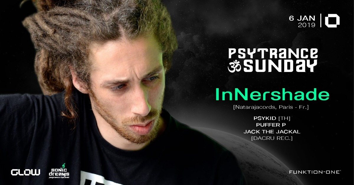 Party Flyer PsyTrance ॐ Sunday at GLOW I InNershade 6 Jan '19, 21:30
