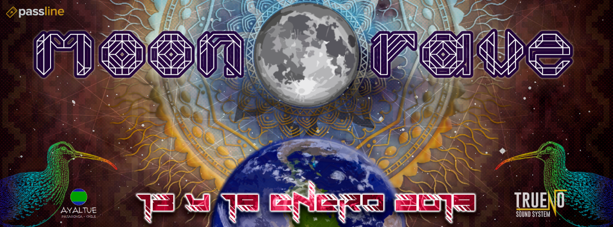 Party Flyer MOON RAVE ★ El Regreso Del Zarapito ★ OpenAir ★ X Región Chile 18 Jan '19, 15:00