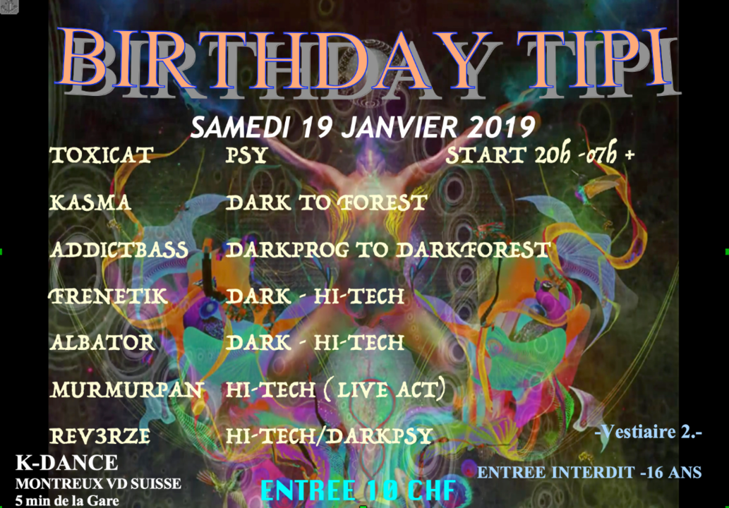 BIRTHDAY TIPI · 19 Jan 19, 20:00