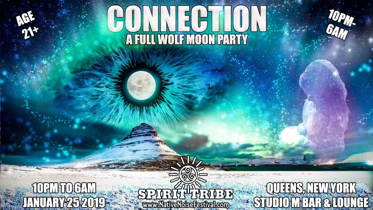 Party Flyer Spirit Tribe & Bom Shanka present: Connection ☆ Full Moon Party 25 Jan '19, 22:00