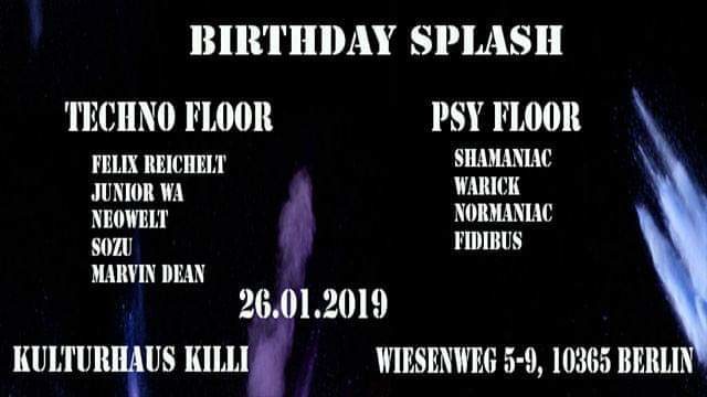 Party Flyer Birthday Splasher Nr.1 26 Jan '19, 22:00