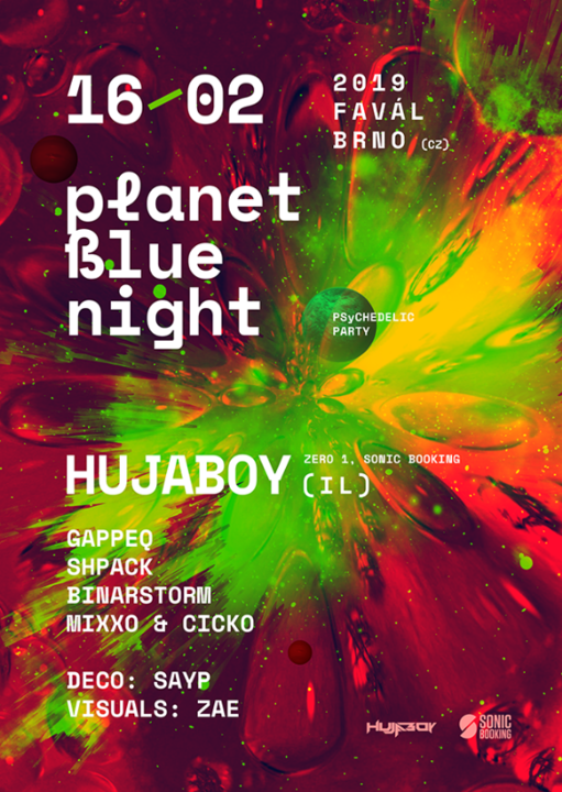 Party Flyer Planet Blue Night w/ Hujaboy 16 Feb '19, 21:00