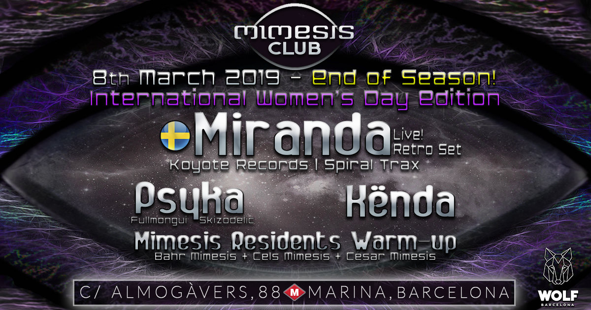 Party Flyer Mimesis CLUB 8 Mar '19, 23:30