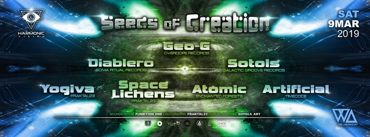 Party Flyer Harmonic Vision presents: Seeds of Creation 9 Mar '19, 23:00
