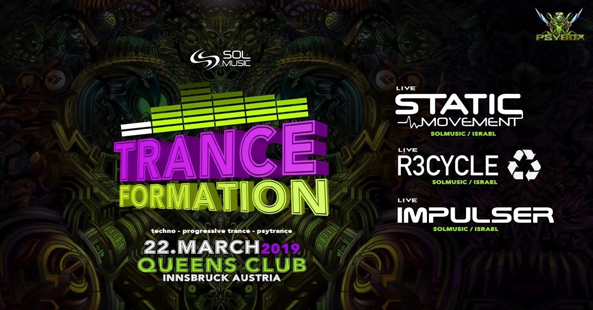 Party Flyer Psybox - Tranceformation / Static Movement - R3cycle - Impulser 22 Mar '19, 22:00