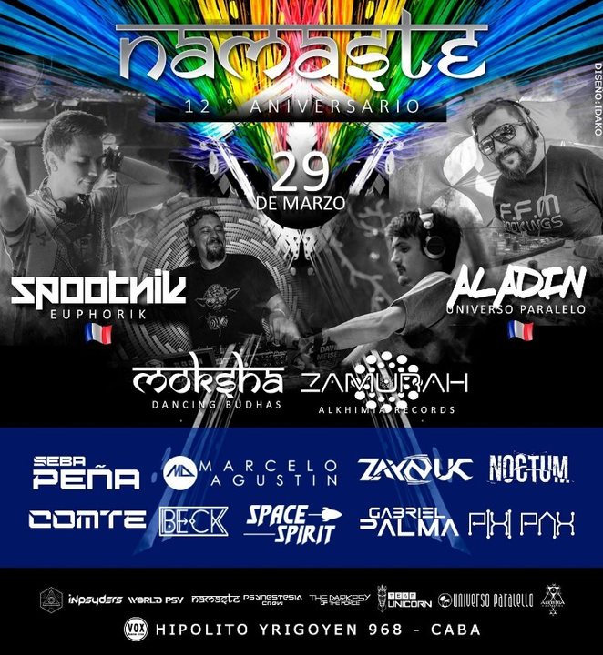 Party Flyer Namaste 12th Anniversary 29 Mar '19, 23:30