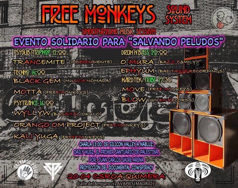Party Flyer Underground Music Session: Evento Solidario Salvando Peludos 20 Apr '19, 12:00